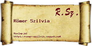 Römer Szilvia névjegykártya